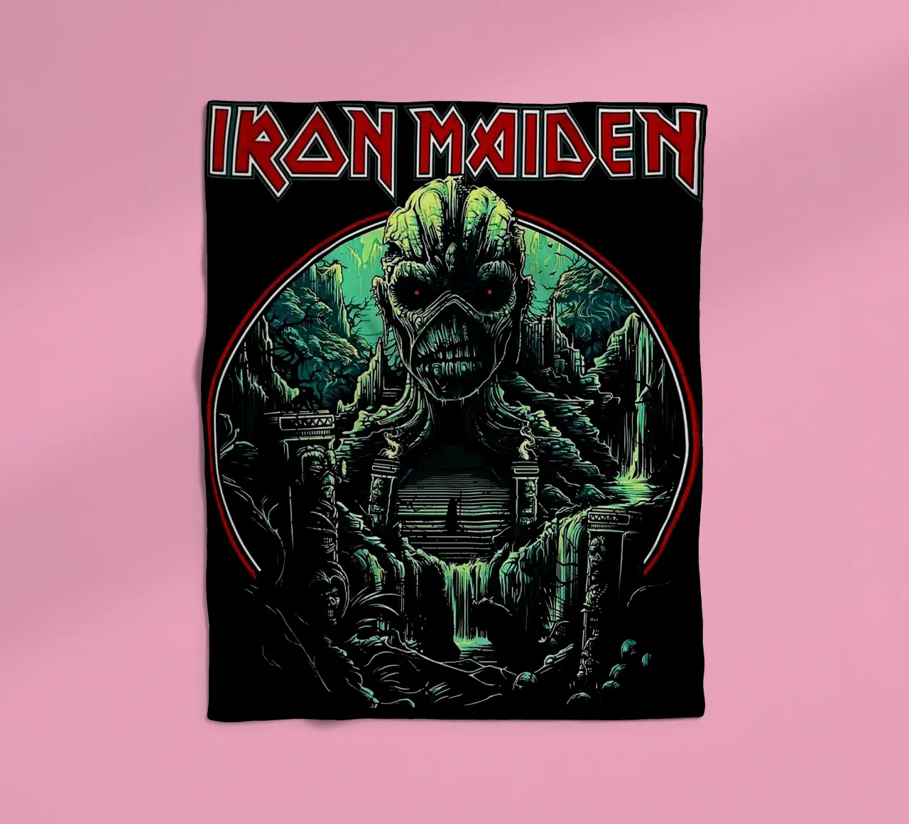 iron maiden band fleece blanket by vanhesling