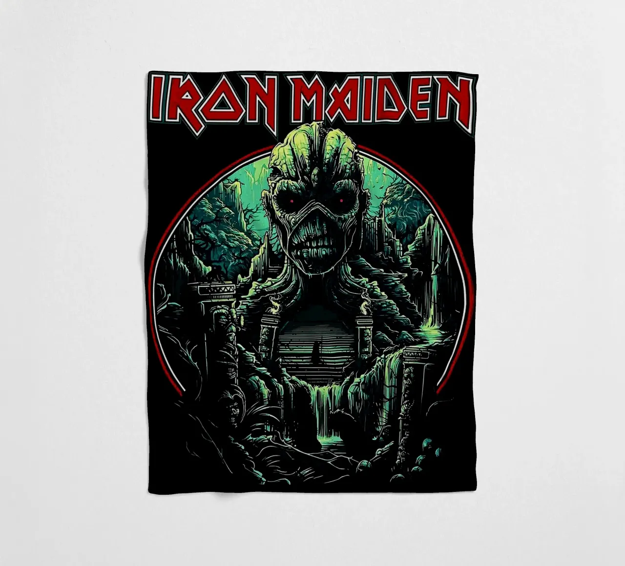 iron maiden band fleece blanket by vanhesling