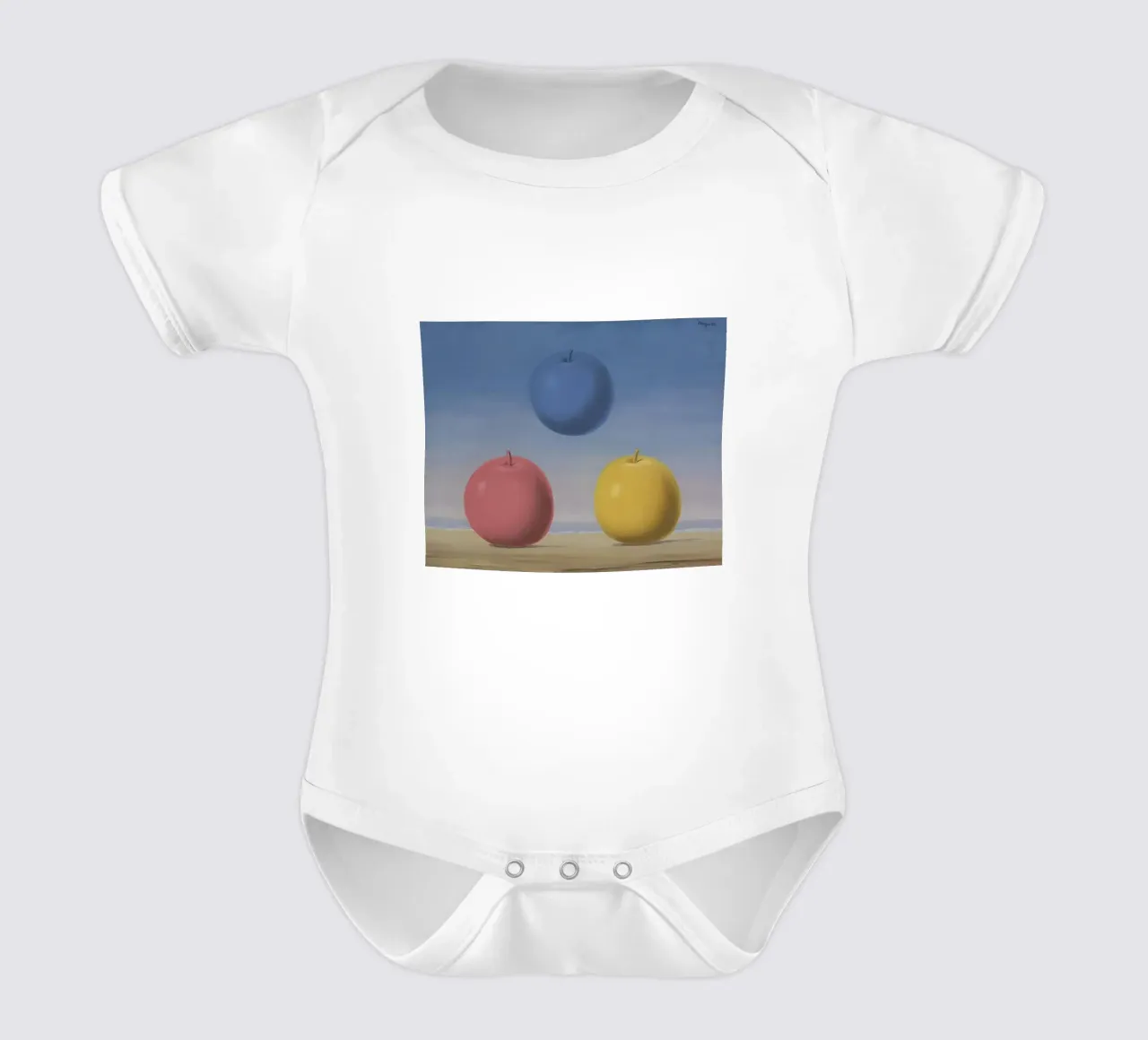 Rene Magritte appel body neonato maniche corte da Corene Morar