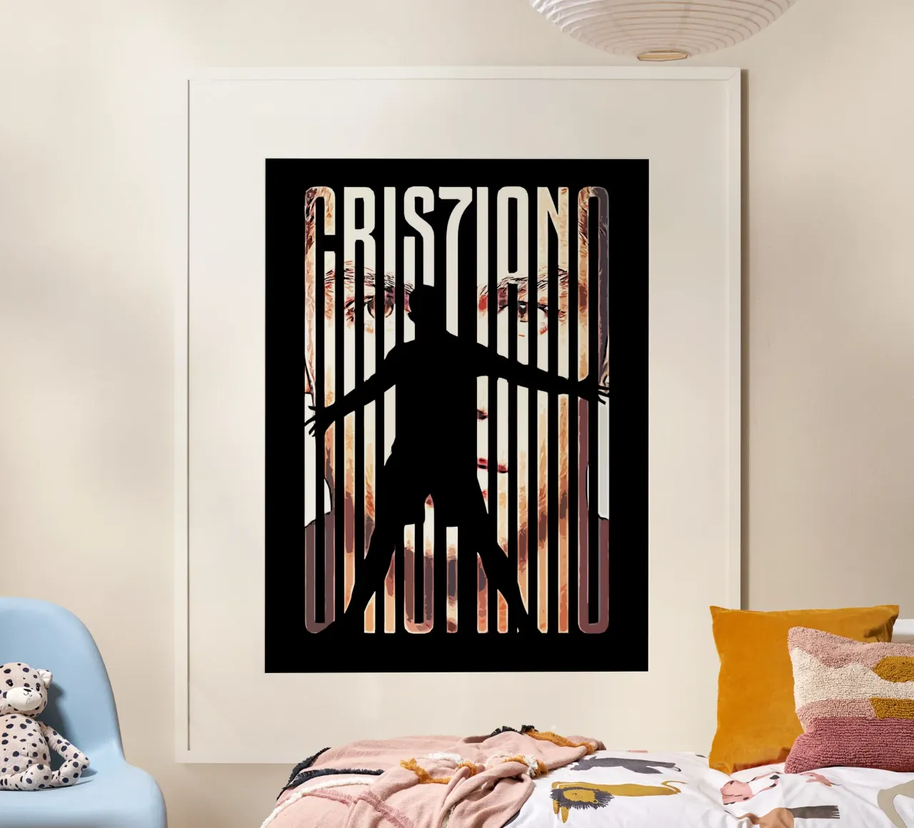 Cristiano Ronaldo dos Santos Aveiro poster con telaio in legno da ontoseno