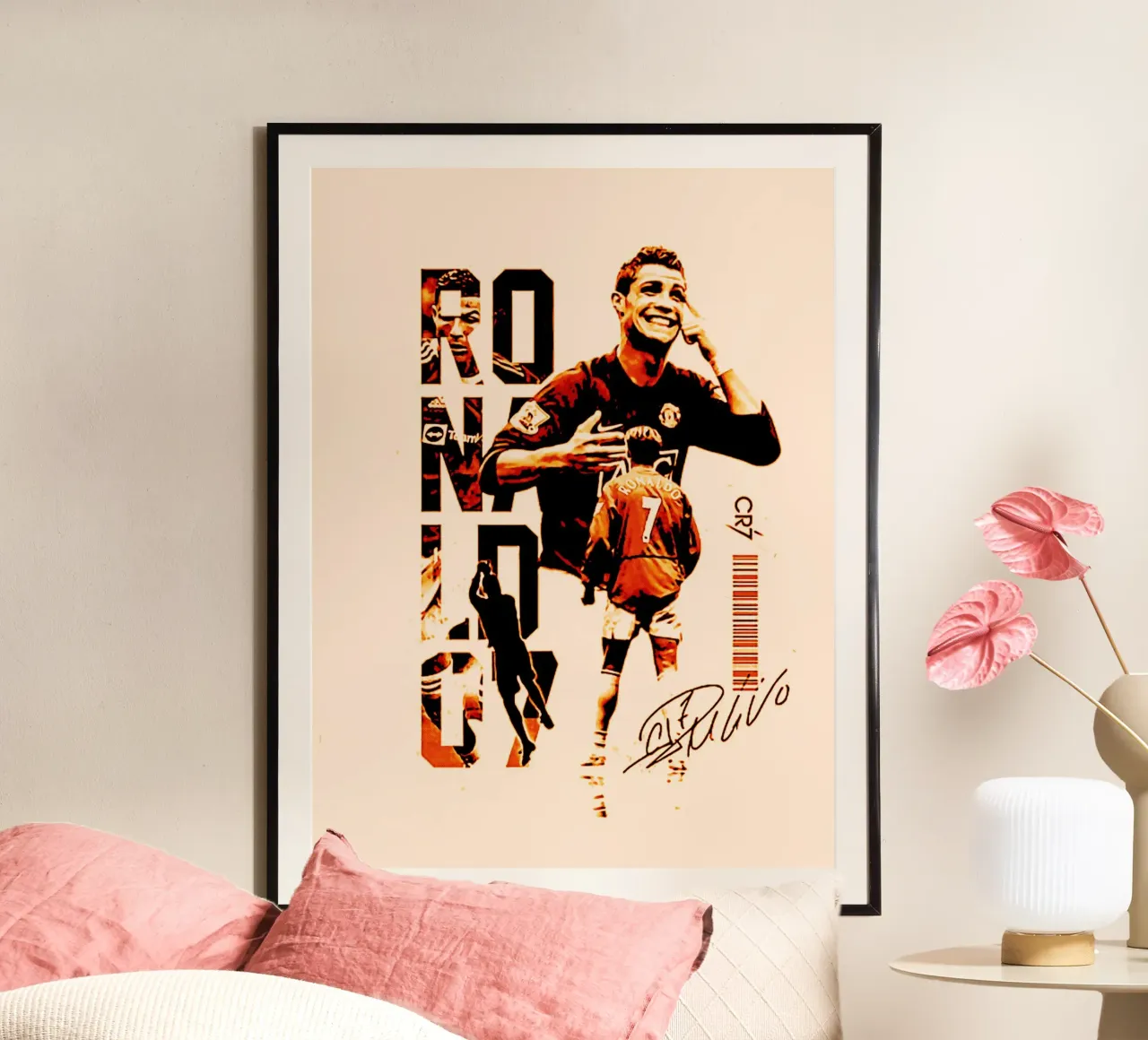 Cristiano Ronaldo dos Santos Aveiro 1 poster con telaio in alluminio da ontoseno