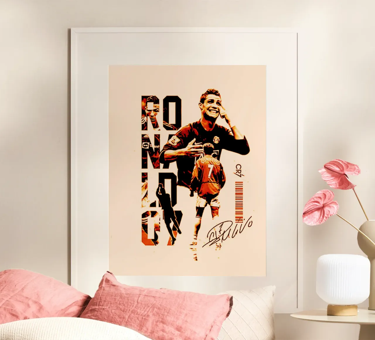 Cristiano Ronaldo dos Santos Aveiro 1 poster con telaio in alluminio da ontoseno
