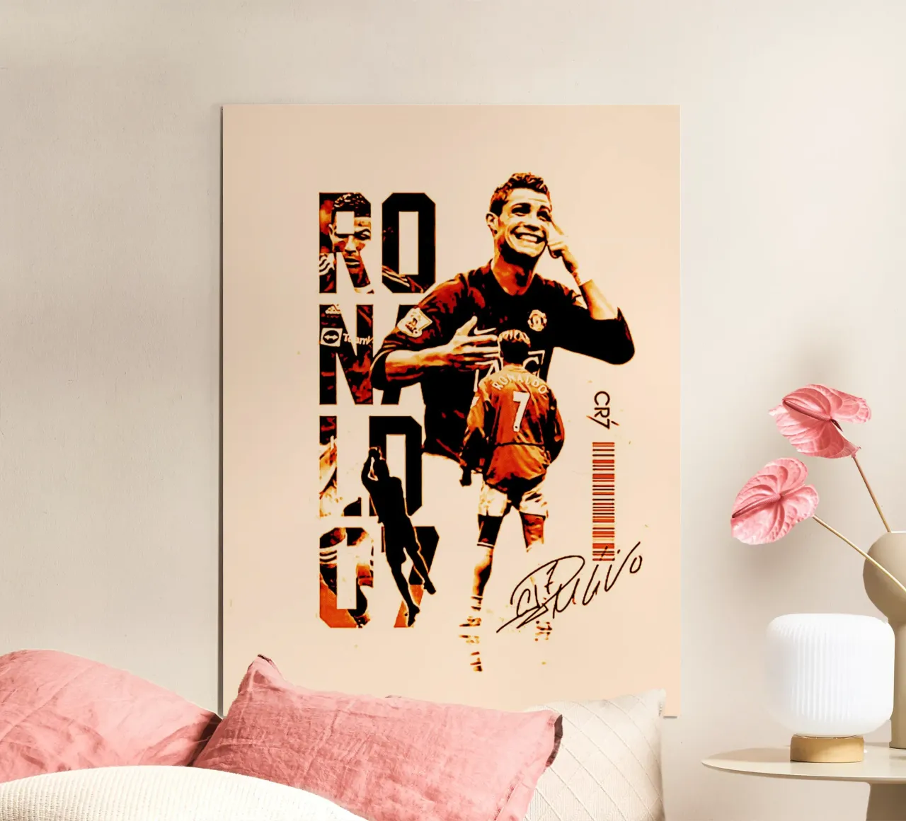 Cristiano Ronaldo dos Santos Aveiro 1 poster con telaio in alluminio da ontoseno