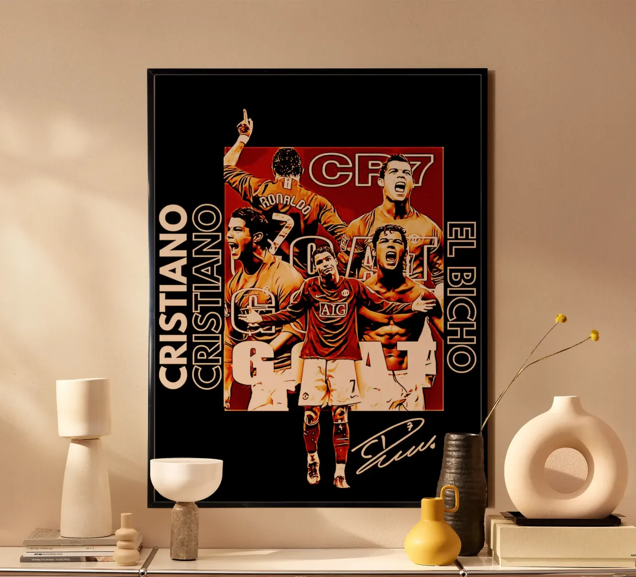 Cristiano Ronaldo dos Santos Aveiro 2 poster con telaio in alluminio da ontoseno