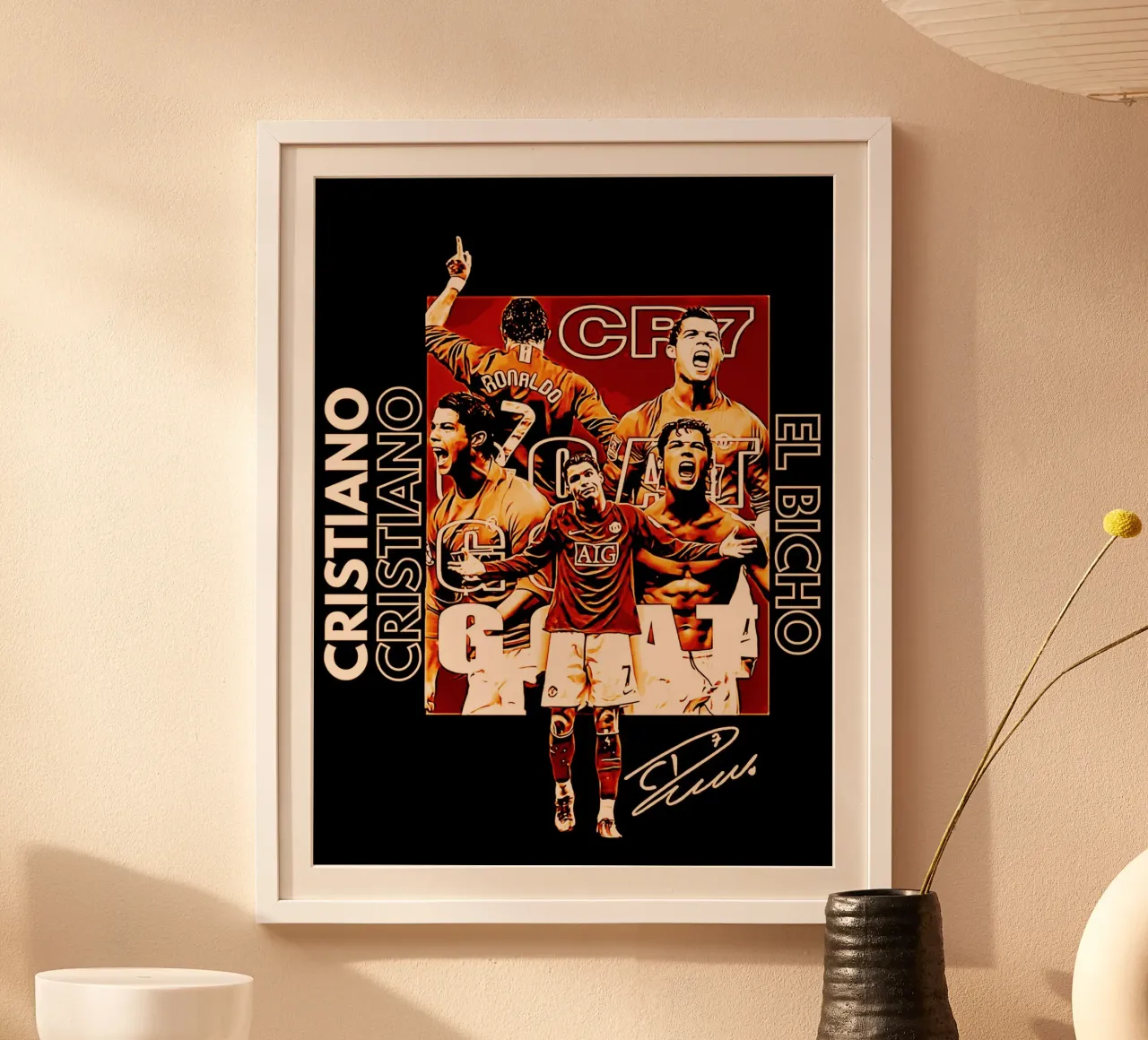 Cristiano Ronaldo dos Santos Aveiro 2 poster con telaio in alluminio da ontoseno