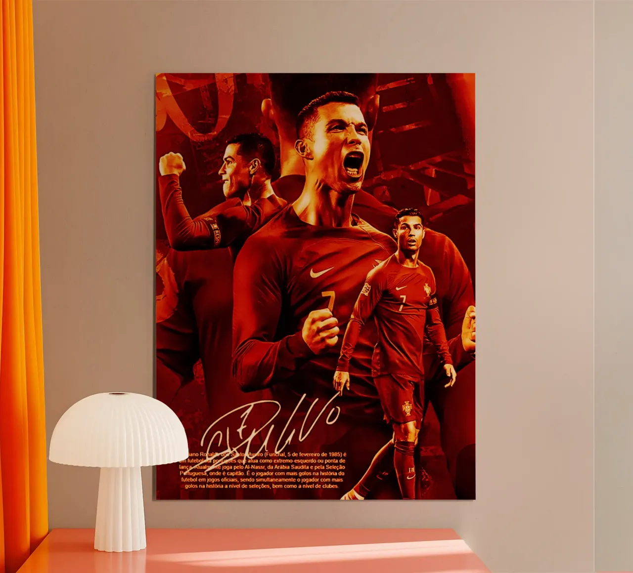Cristiano Ronaldo dos Santos Aveiro 3 poster con telaio in legno da ontoseno
