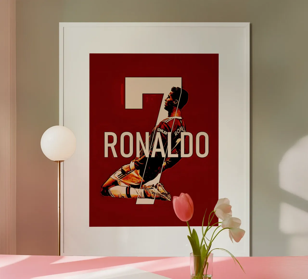 Cristiano Ronaldo dos Santos Aveiro 4 poster con telaio in legno da ontoseno