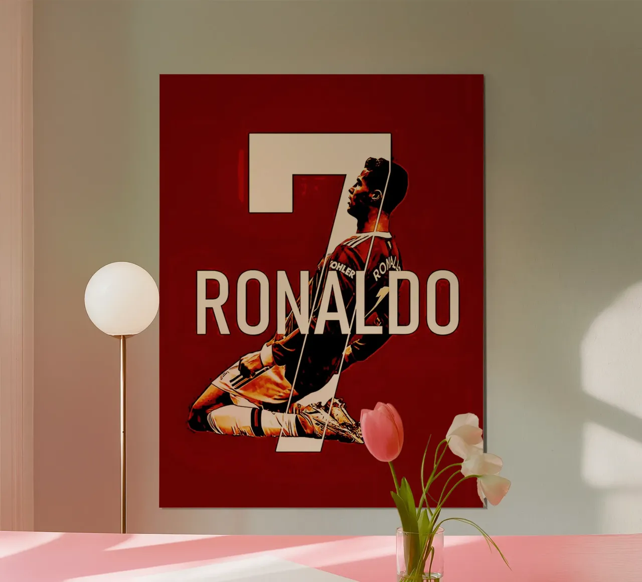 Cristiano Ronaldo dos Santos Aveiro 4 poster con telaio in legno da ontoseno