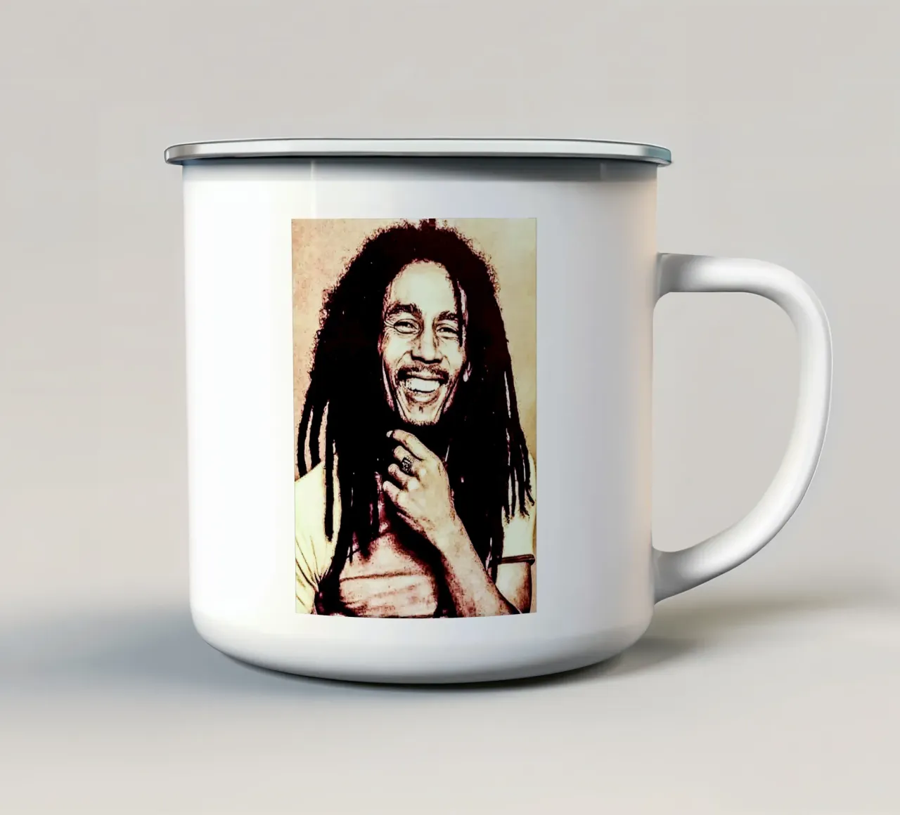 bob marley tazza in smalto da vanhesling