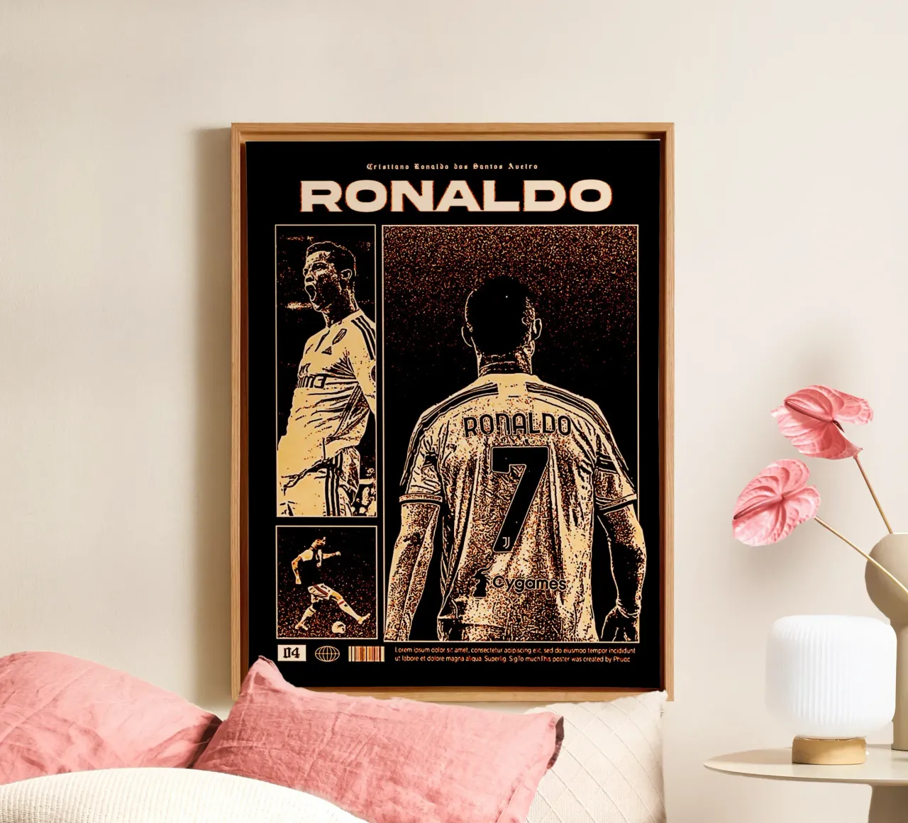 Cristiano Ronaldo 1 tela con Cornice a cassetta da ontoseno