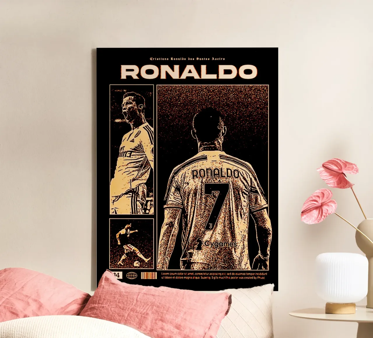 Cristiano Ronaldo 1 tela con Cornice a cassetta da ontoseno