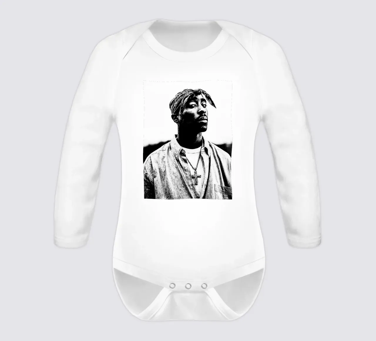 Tupac Shakur long-sleeve baby romper by vanhesling