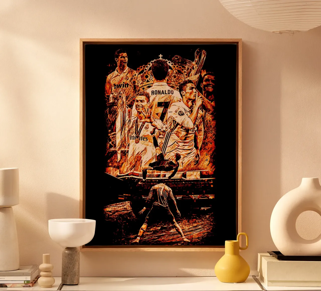 Cristiano Ronaldo goat 3 tela con Cornice a cassetta da ontoseno