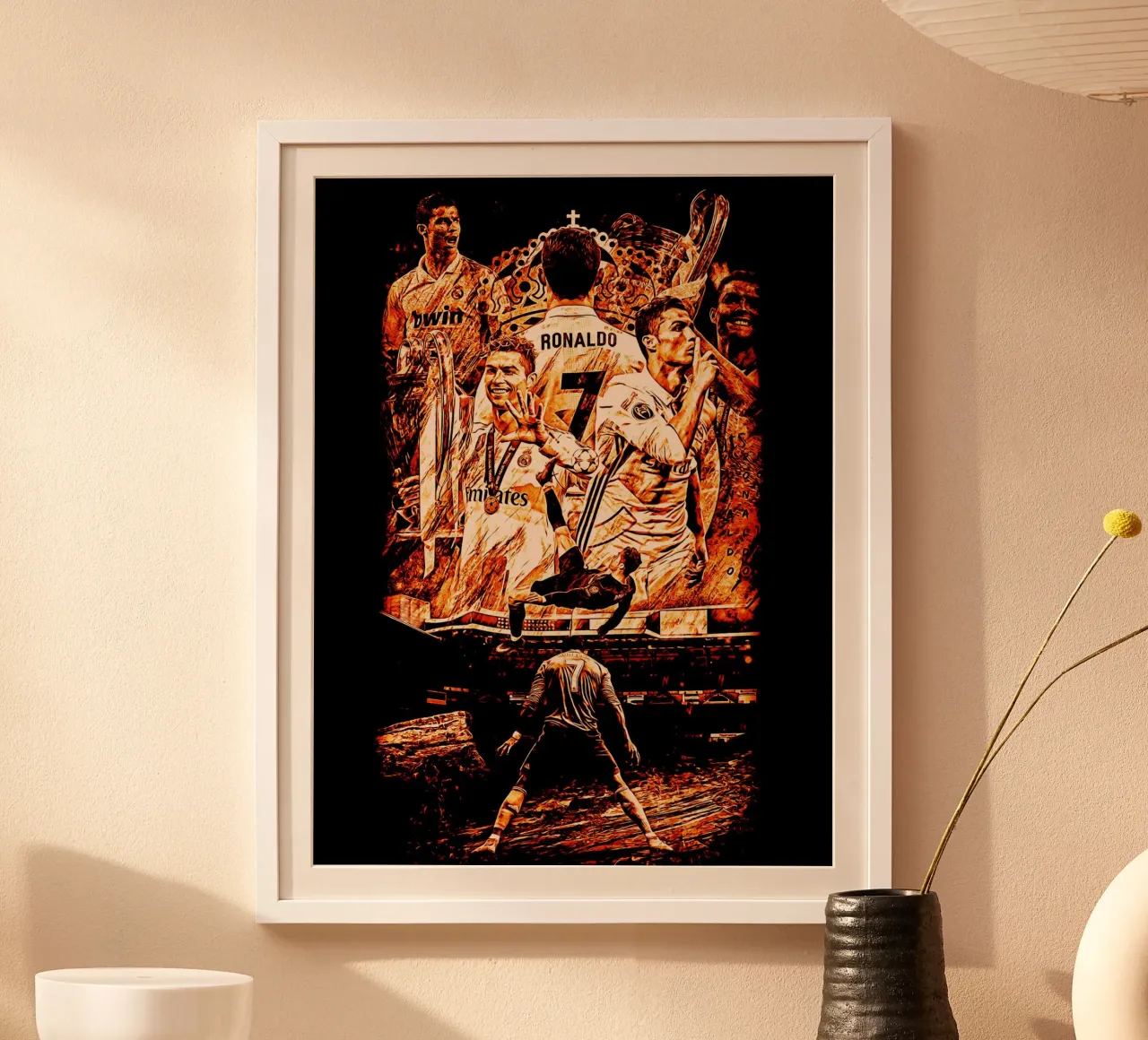 Cristiano Ronaldo goat 3 poster con telaio in alluminio da ontoseno