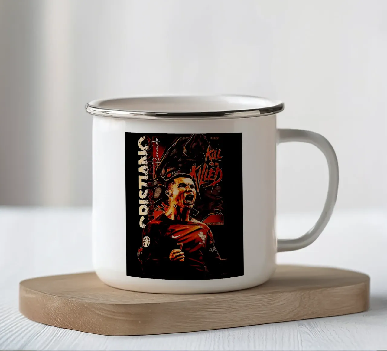 Cristiano Ronaldo goat 1 tazza in smalto da ontoseno
