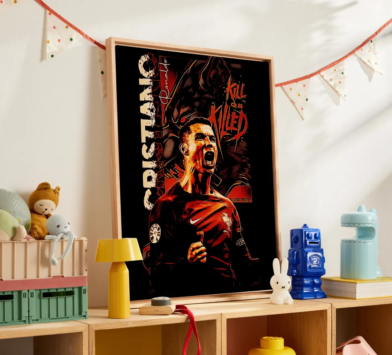 Cristiano Ronaldo goat 1 tela con Cornice a cassetta da ontoseno