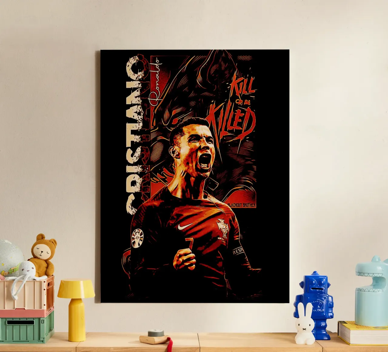 Cristiano Ronaldo goat 1 tela con Cornice a cassetta da ontoseno