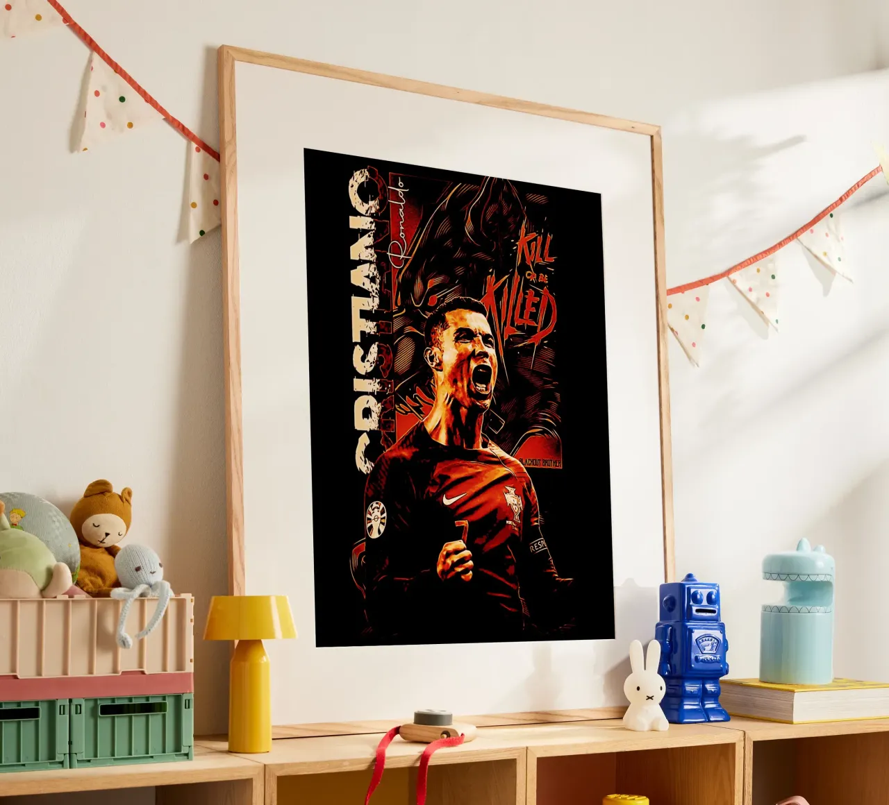 Cristiano Ronaldo goat 1 poster con telaio in alluminio da ontoseno