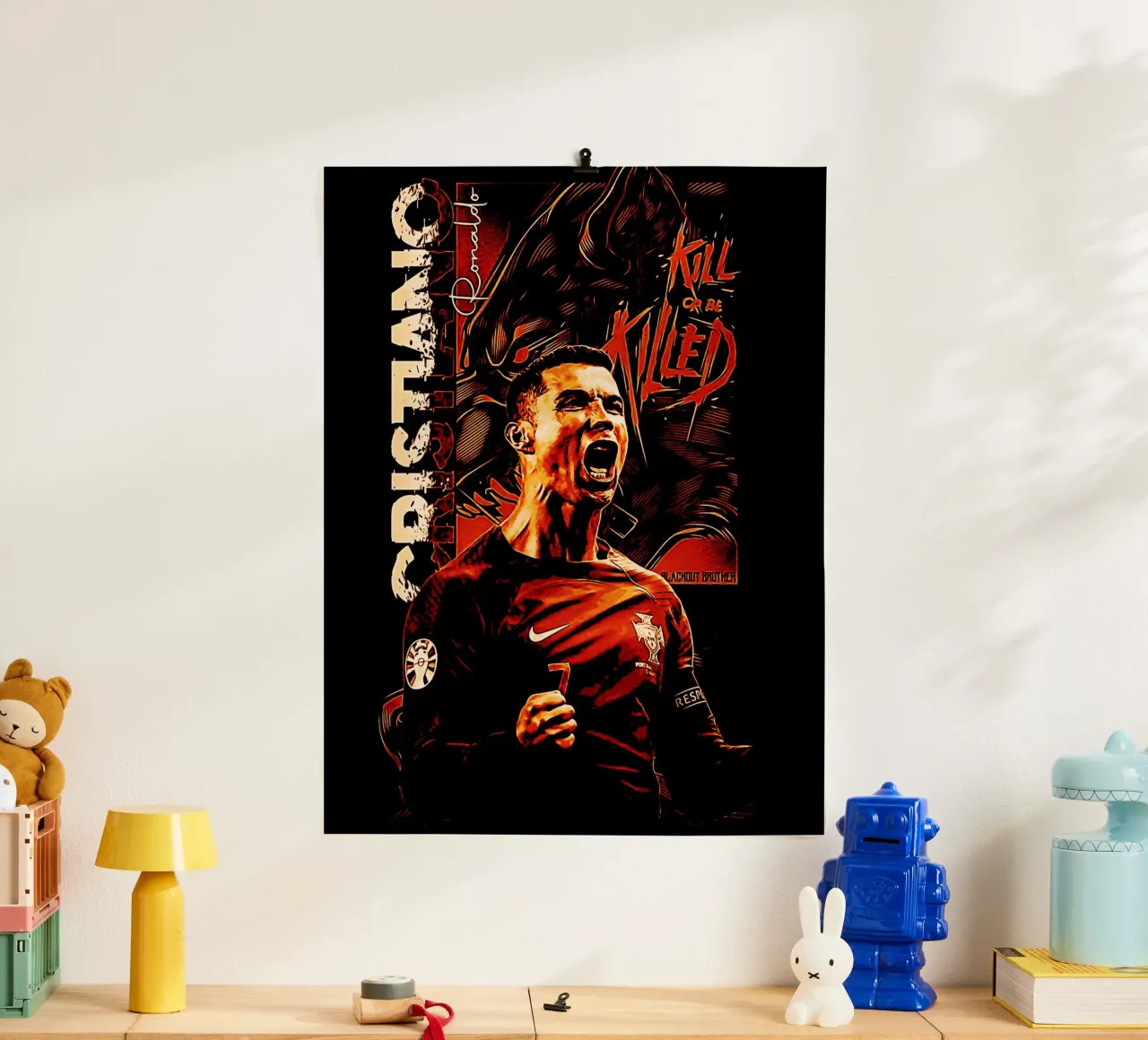 Cristiano Ronaldo goat 1 poster con telaio in alluminio da ontoseno