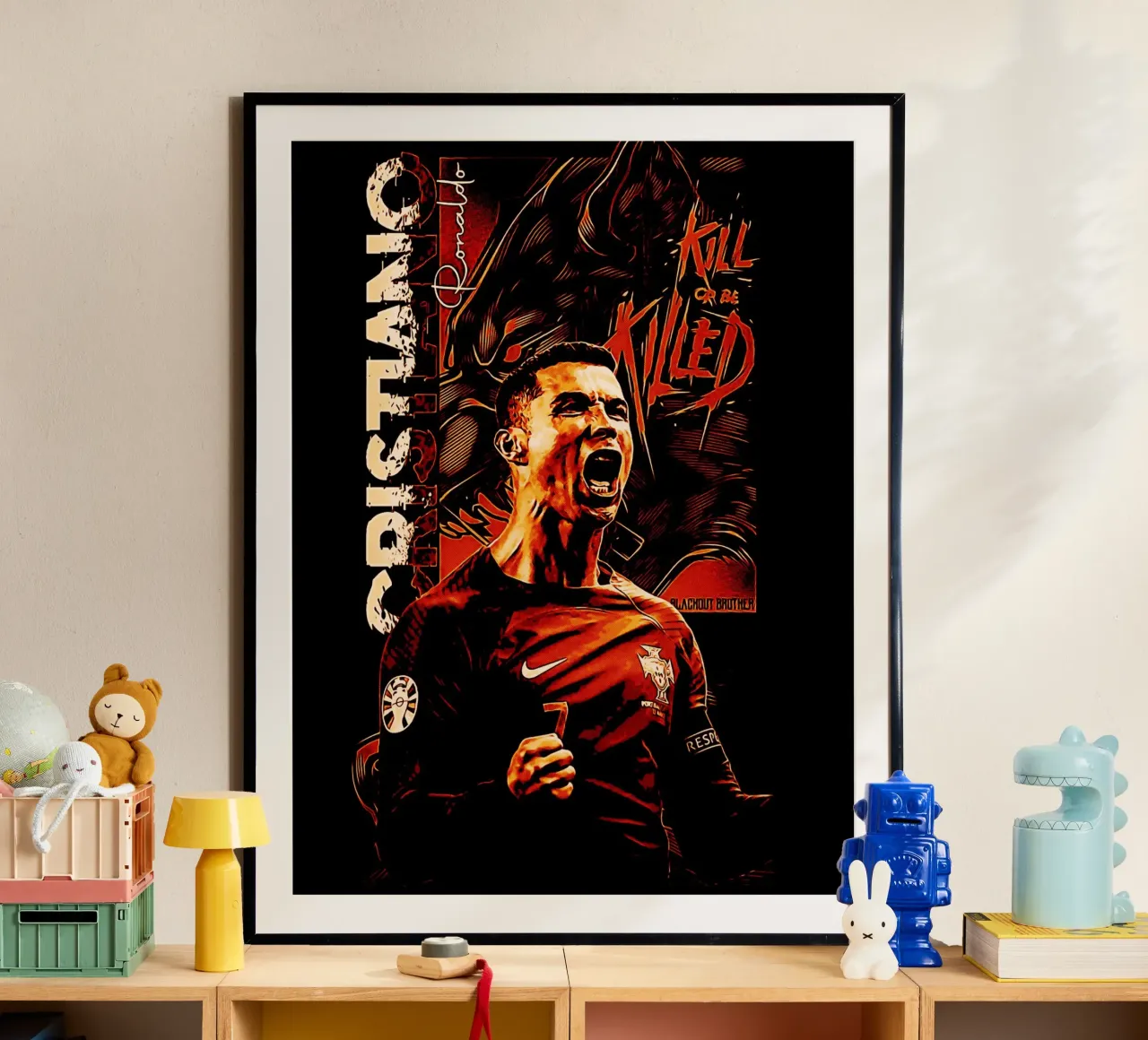 Cristiano Ronaldo goat 1 poster con telaio in alluminio da ontoseno