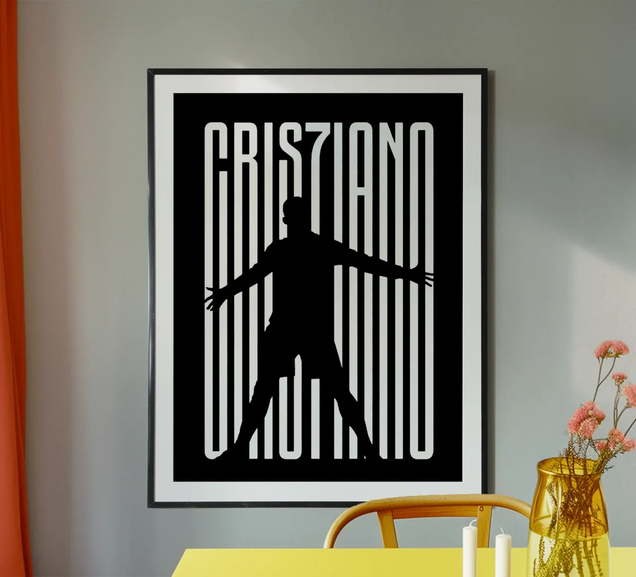 Cristiano Ronaldo goat poster con telaio in legno da ontoseno