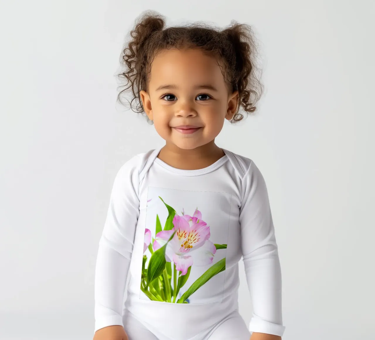 flora studies #13 long-sleeve baby romper by rafael campezato