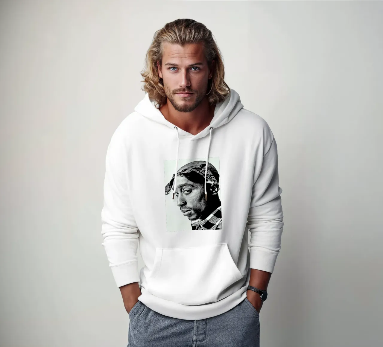 Tupac Shakur felpa con cappuccio da vanhesling