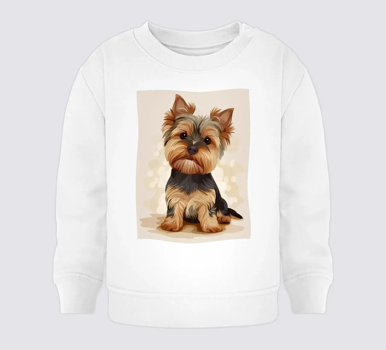 Cute yorkshire terrier sitting and looking curiously baby sweatshirt by DesignDoodle
