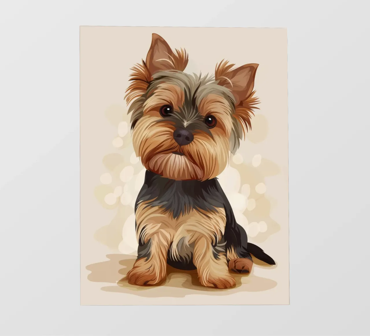 Carino lo yorkshire terrier che sta seduto e guarda con curiosità telo in pvc da DesignDoodle