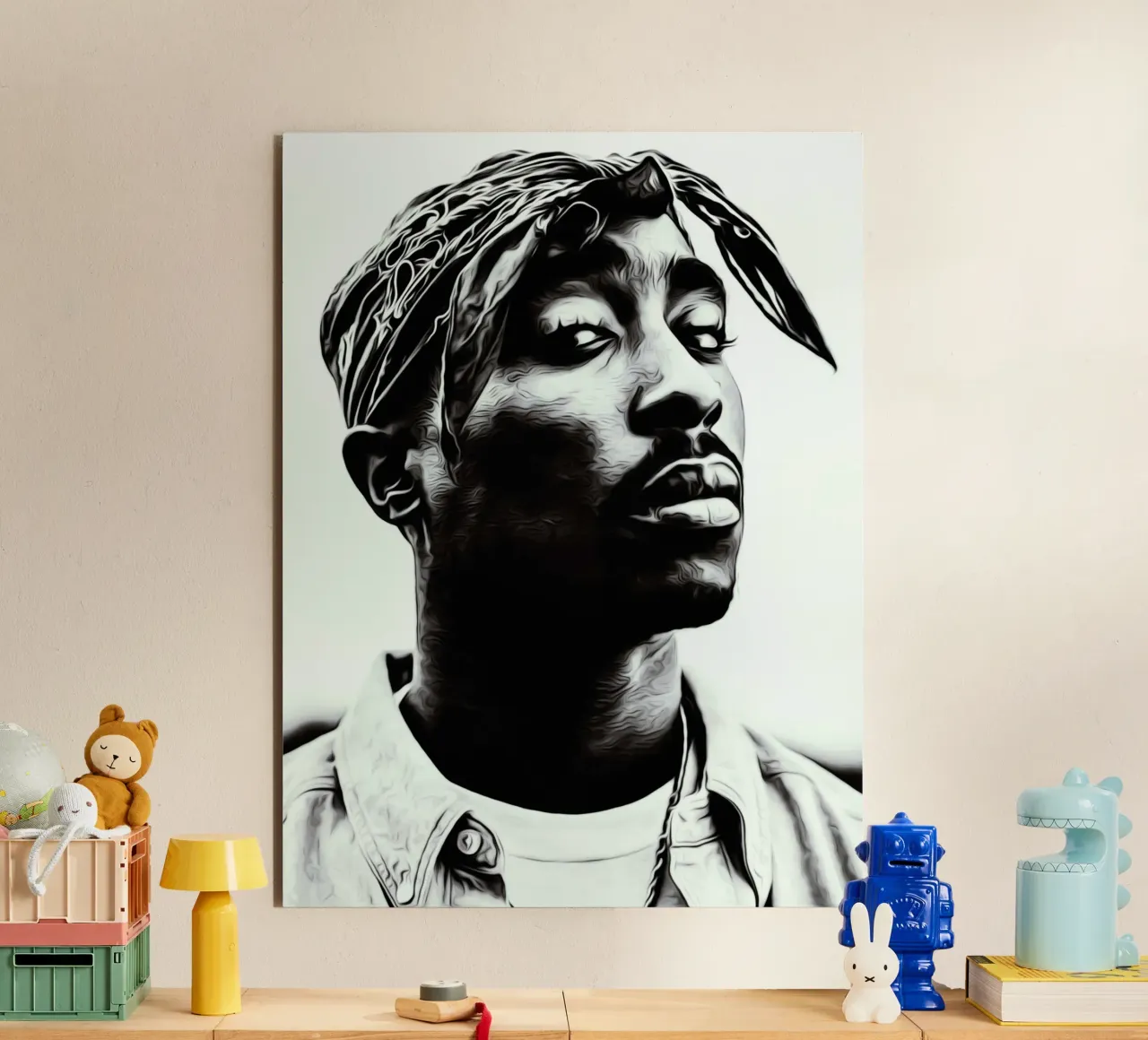 Tupac Shakur alluminio dibond da vanhesling