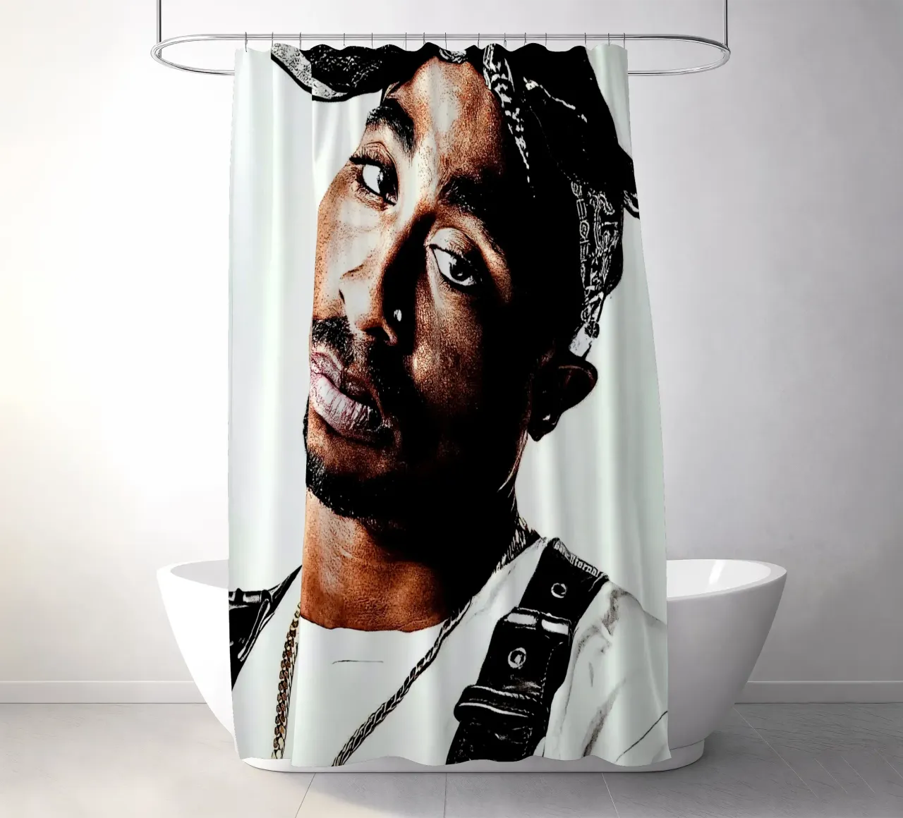Tupac Shakur douchegordijn van vanhesling
