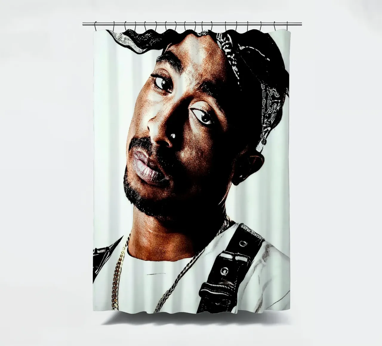 Tupac Shakur douchegordijn van vanhesling