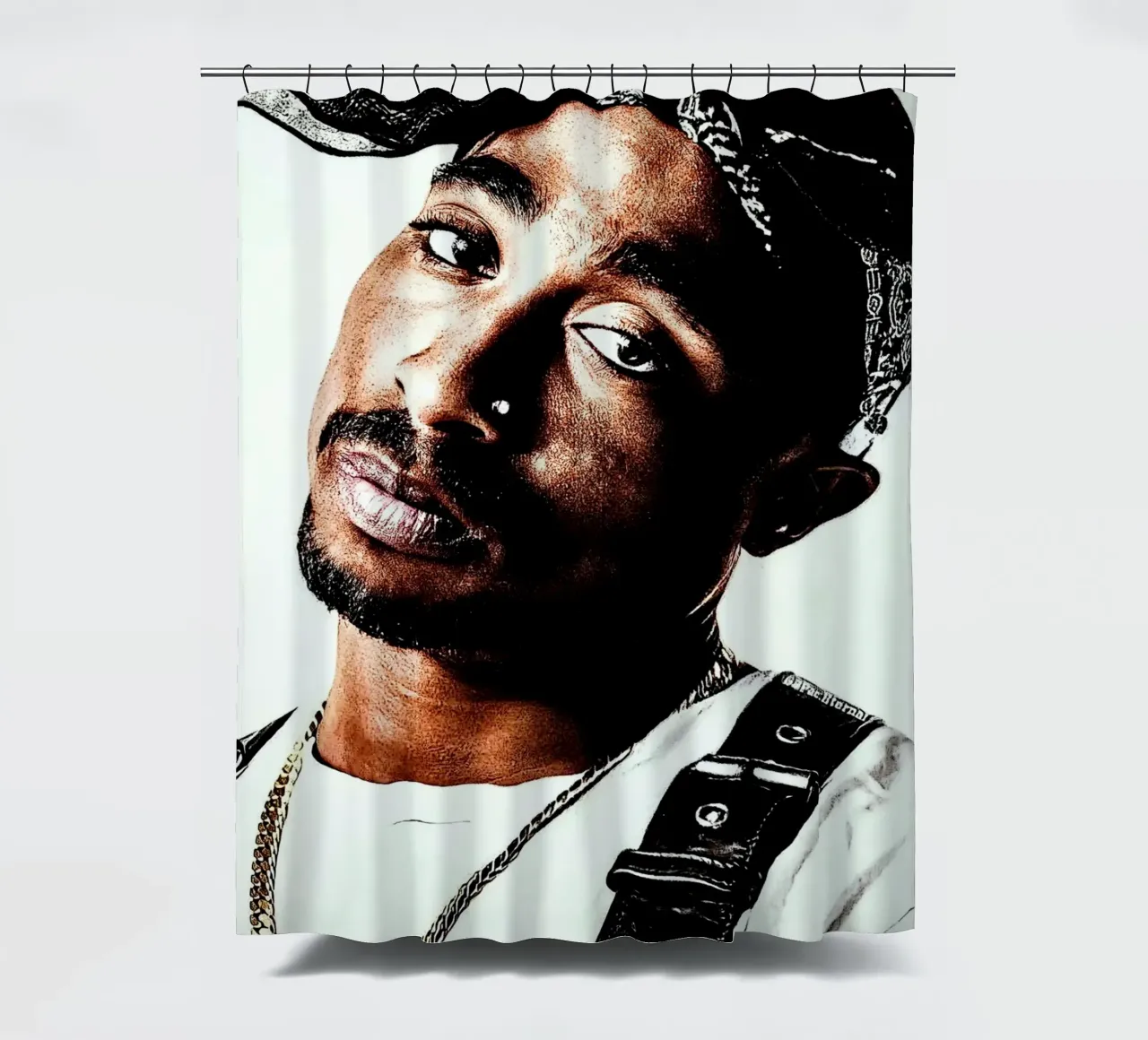 Tupac Shakur douchegordijn van vanhesling