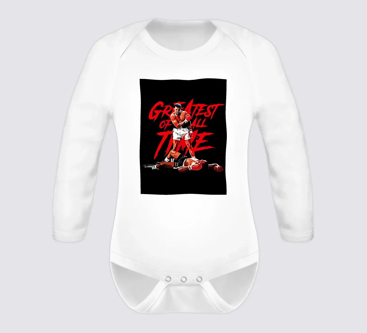 greatest boxers of all time 1 long-sleeve baby romper by ontoseno