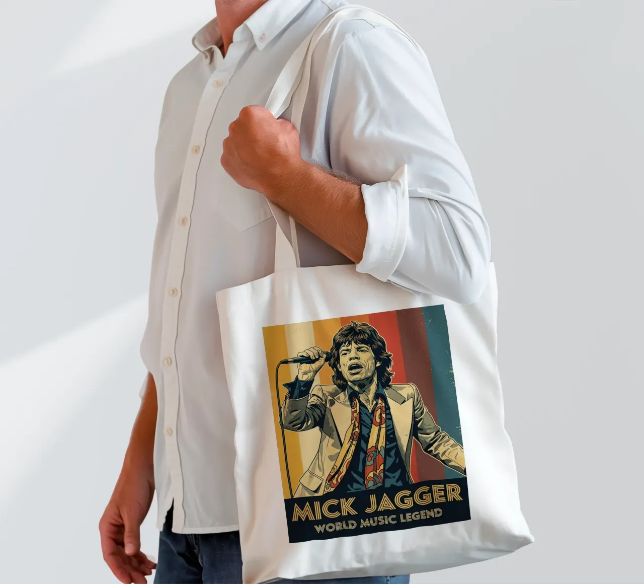 Mick Jagger vintage style tote bag by Lembayung art