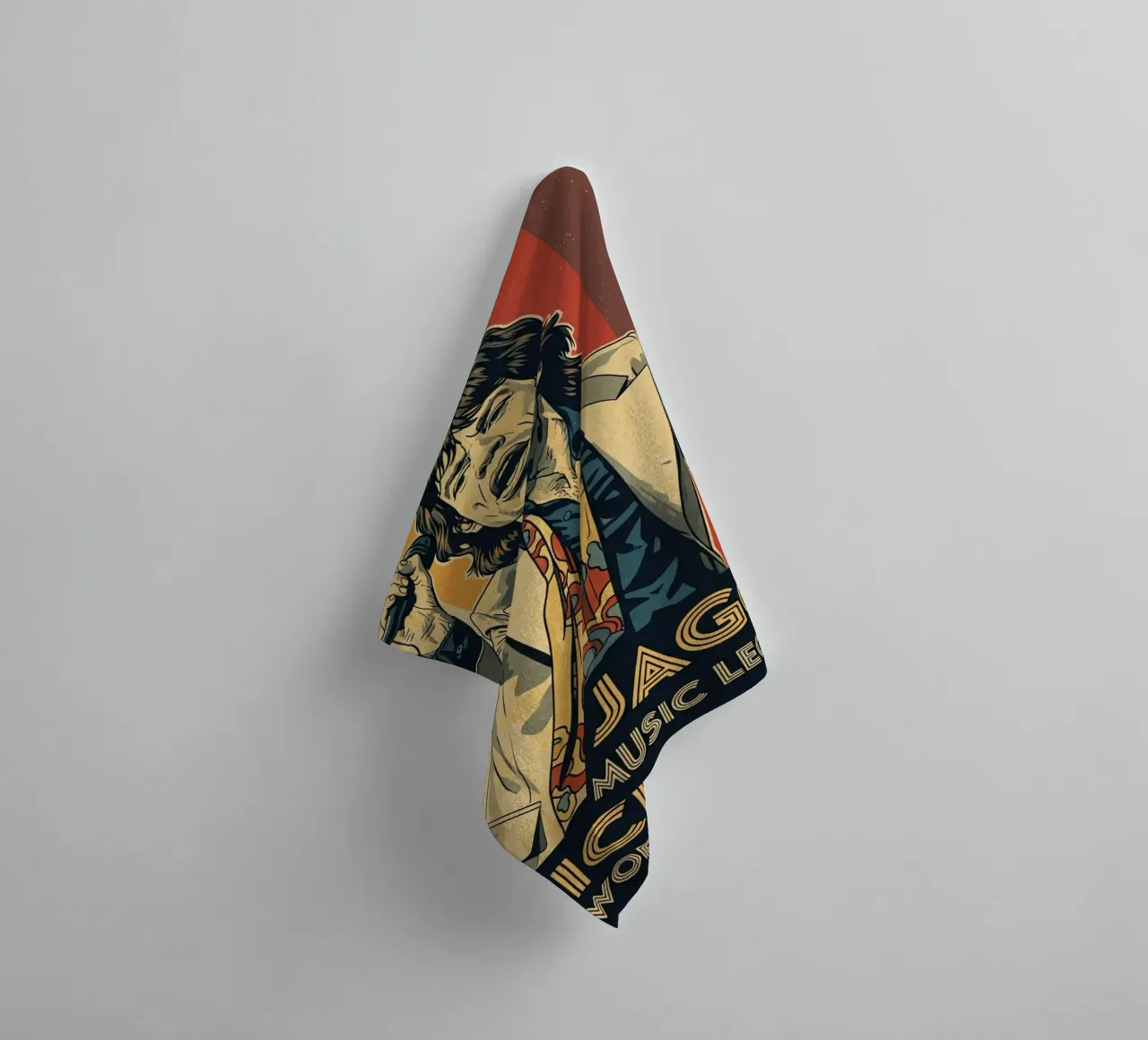 Mick Jagger vintage style asciugamano da bagno da Lembayung art