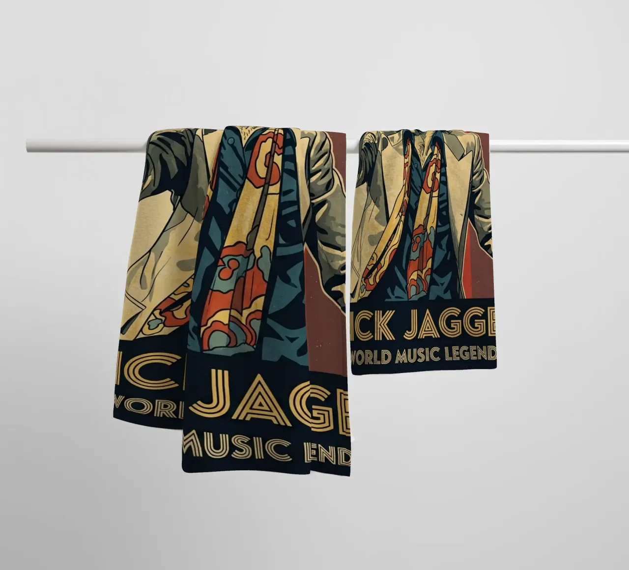 Mick Jagger vintage style asciugamano da bagno da Lembayung art