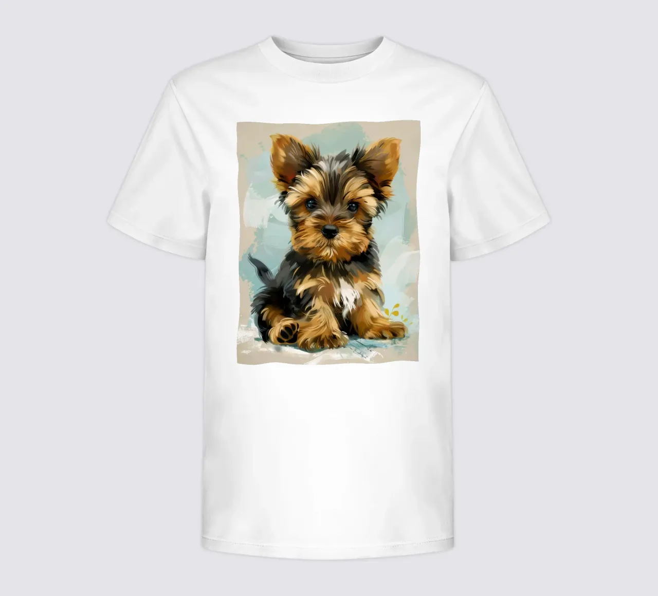 Mignon chiot Yorkshire Terrier assis calmement t-shirt enfant de DesignDoodle