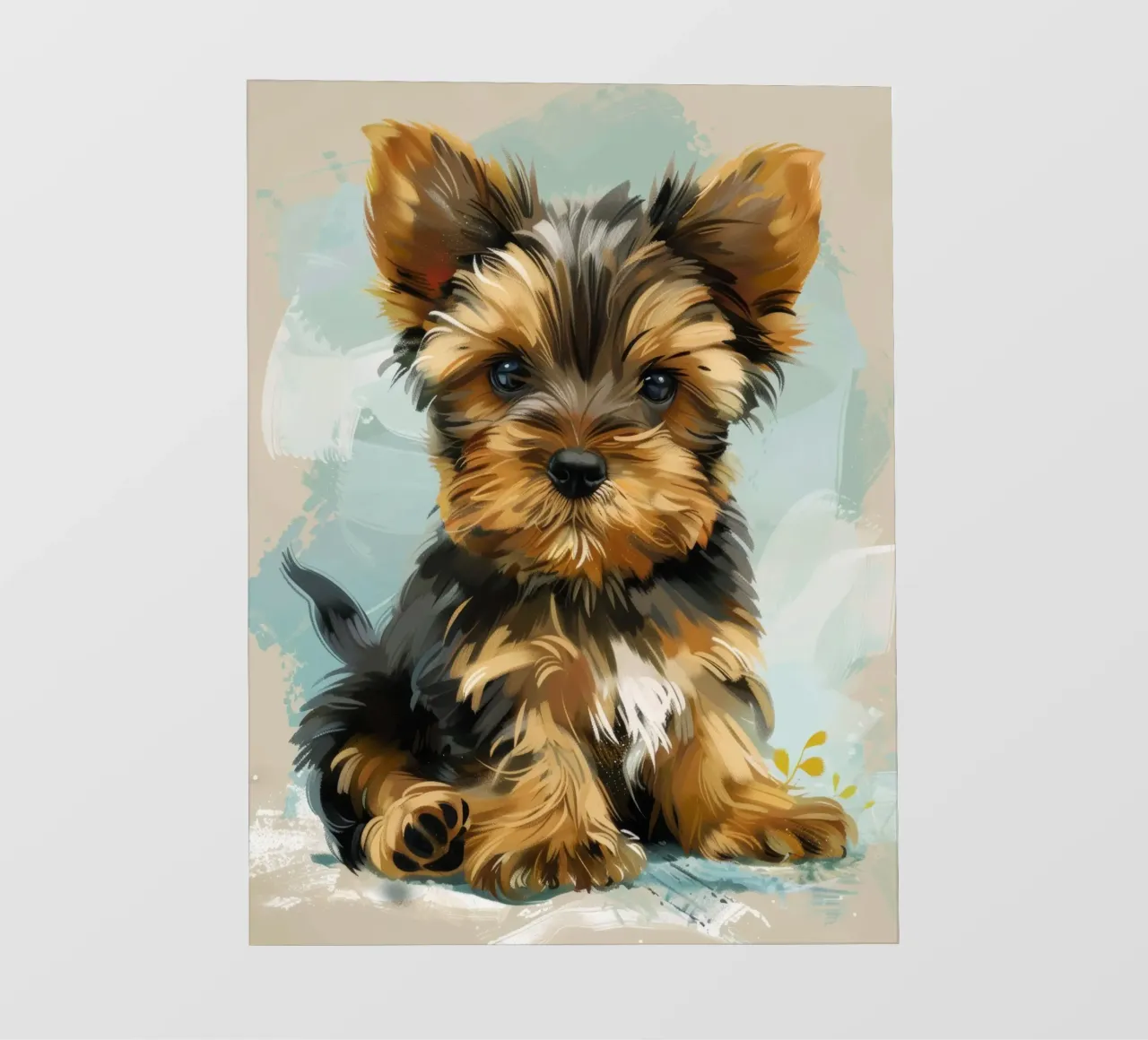 Carino il cucciolo di Yorkshire Terrier seduto con calma pellicola backlit da DesignDoodle
