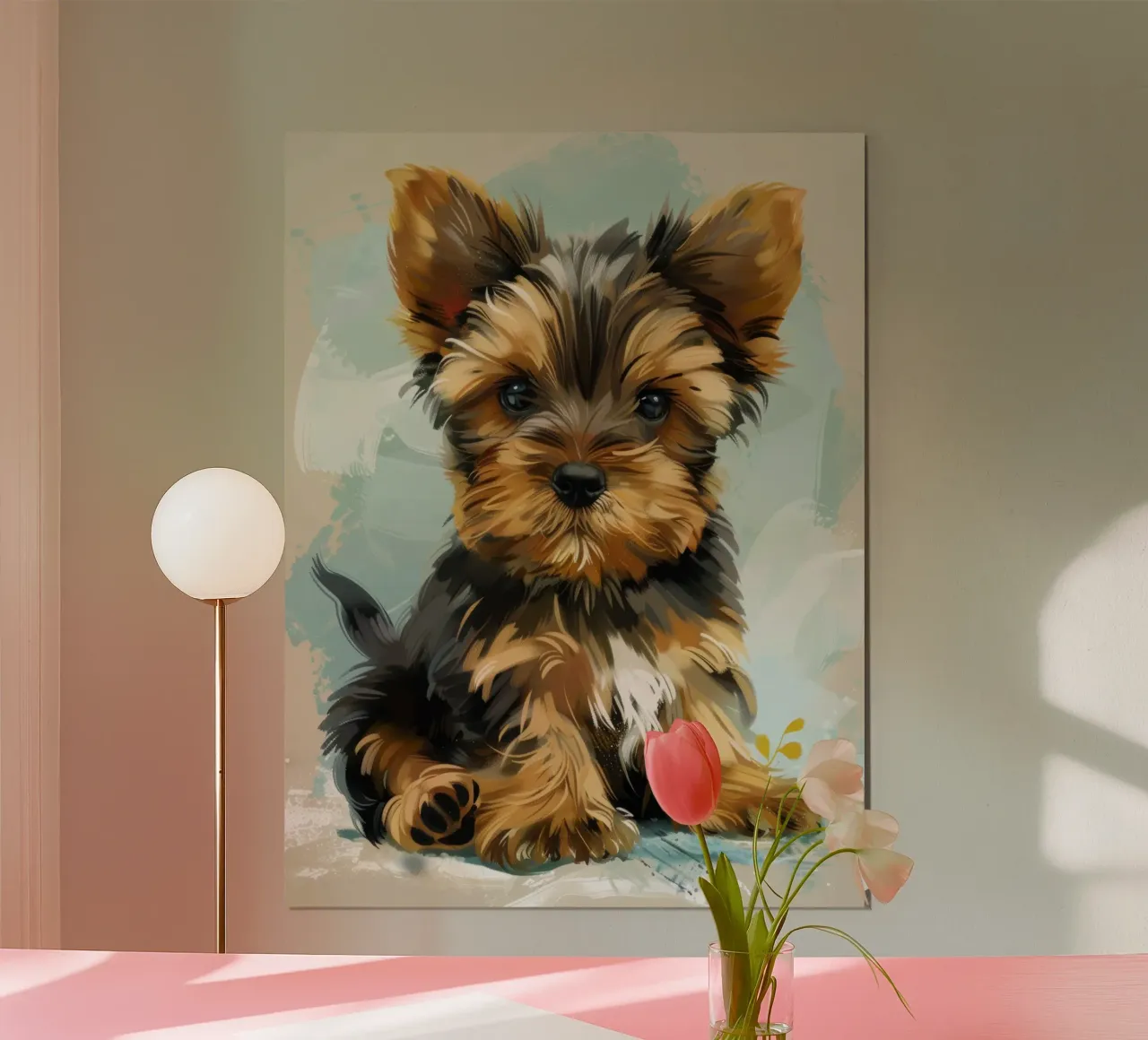 Carino il cucciolo di Yorkshire Terrier seduto con calma carta hahnemühle da DesignDoodle
