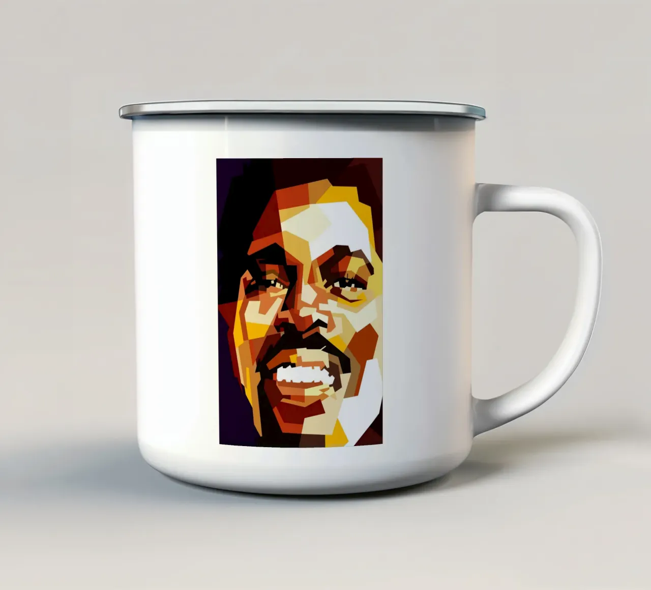 Billy Ocean 80s Pop Zanger emaille mok van Artkreator
