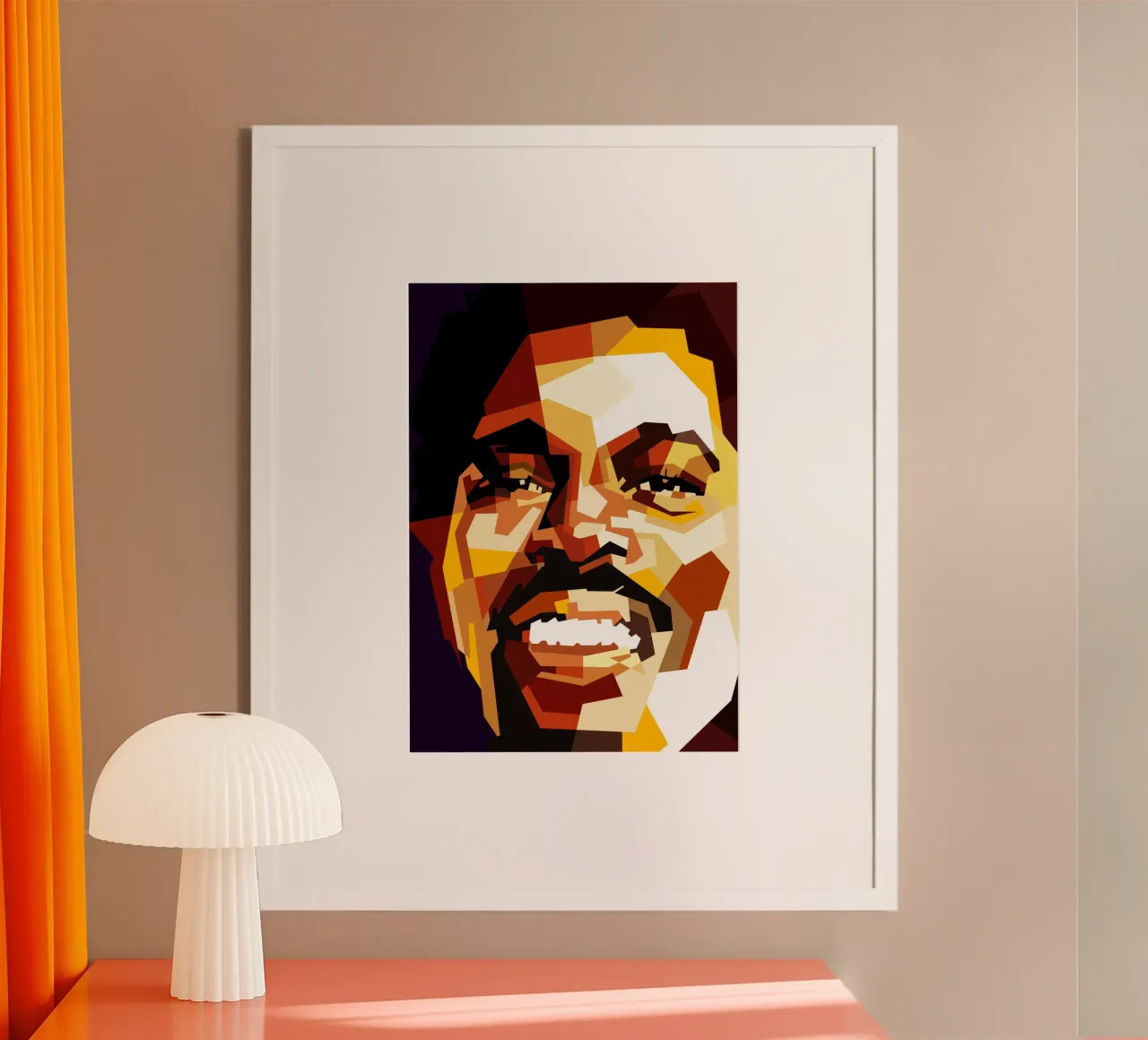 Billy Ocean Cantante pop de los 80 poster con marco de madera de Artkreator