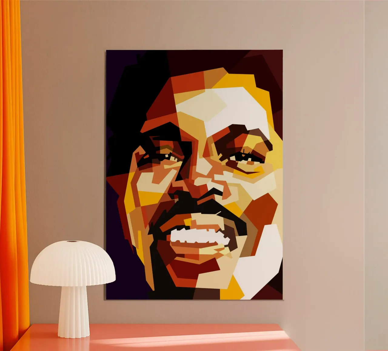 Billy Ocean Cantante pop de los 80 poster con marco de madera de Artkreator