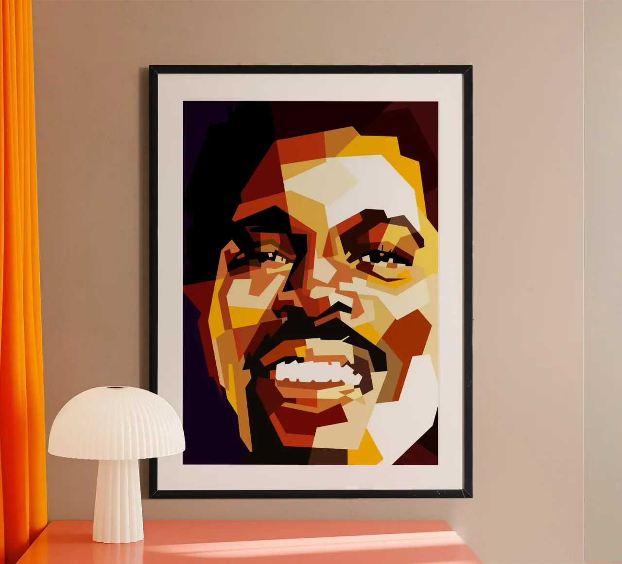 Billy Ocean Cantante pop de los 80 poster con marco de madera de Artkreator