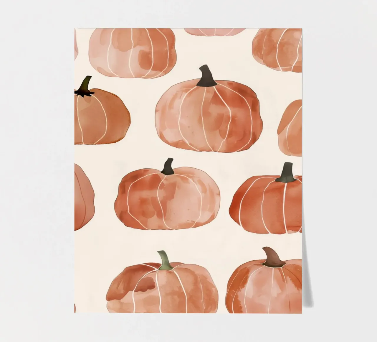 Boho Autunno Zucche Accogliente Cottagecore Autunno Illustrazione foglio adesivo da Gentle Echoes Art