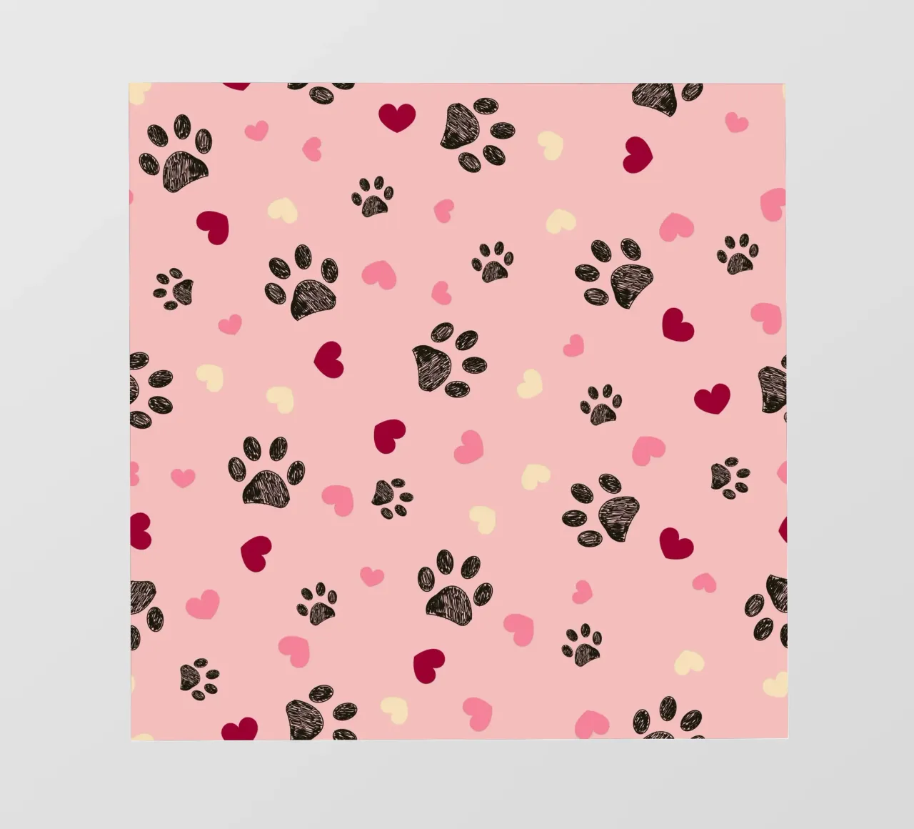 Valentine's Day design paw and hearts pvc cover by gulsengunel