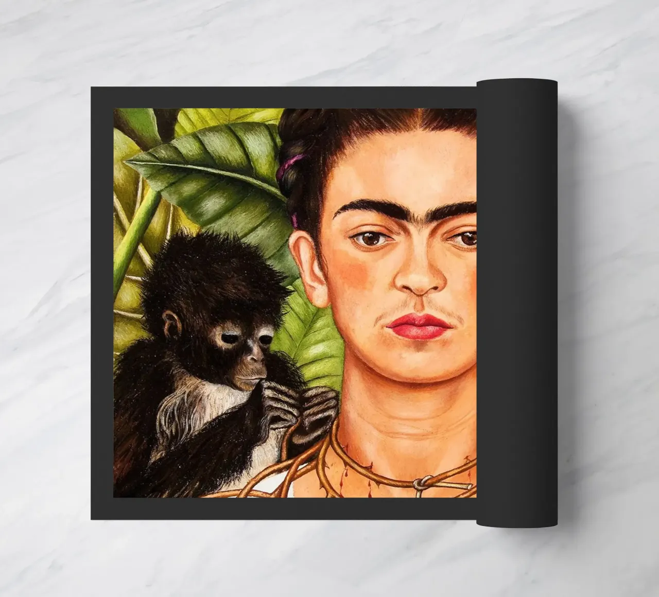 Frida Kahlo Autoritratto con collana di spine e colibrì zerbino da Classic Art Prints