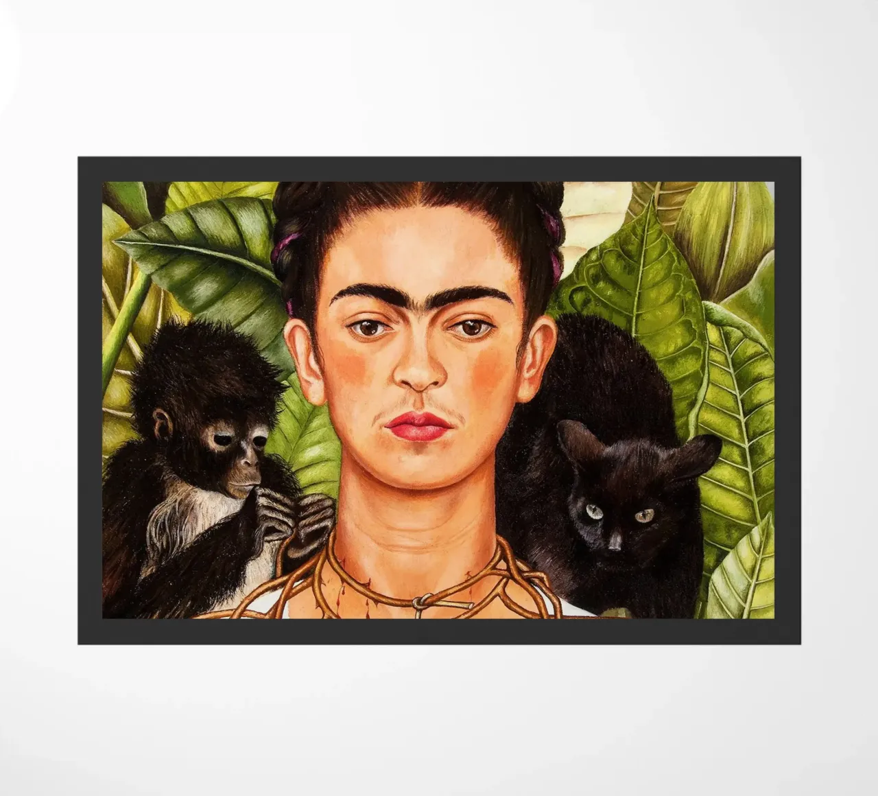 Frida Kahlo Autoritratto con collana di spine e colibrì zerbino da Classic Art Prints