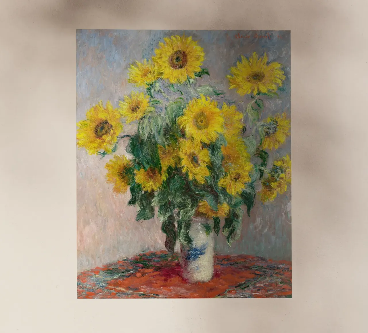 Bouquet di girasoli (1881) di Claude Monet pellicola backlit da Monet Art Prints