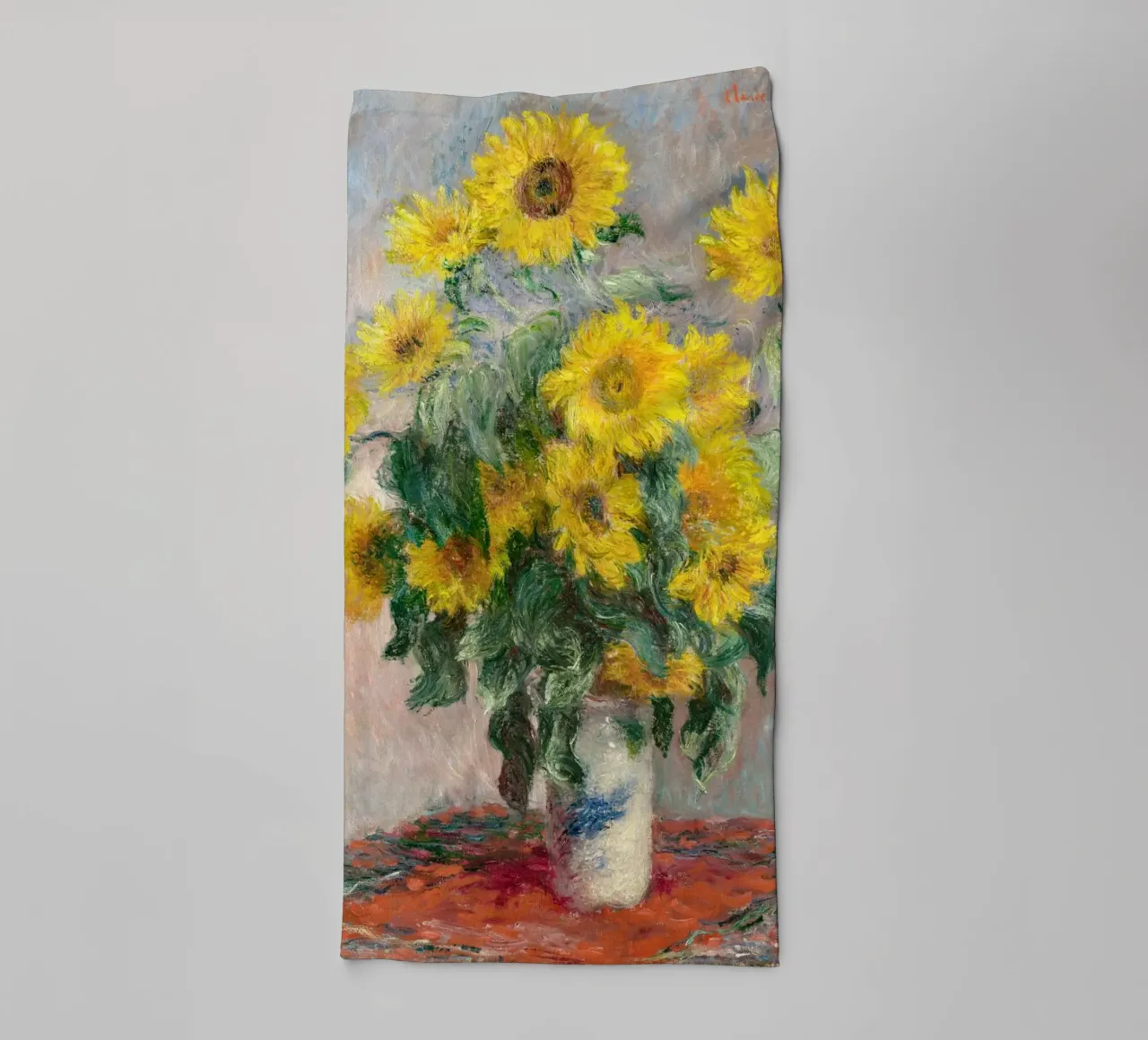 Bouquet di girasoli (1881) di Claude Monet asciugamano da bagno da Monet Art Prints